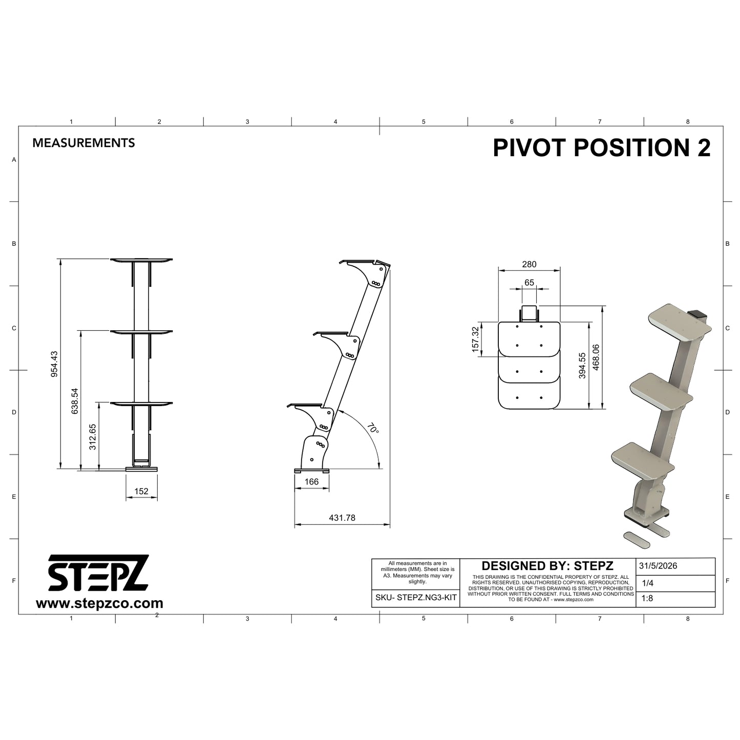 STEPZ Next-Gen Boat Trailer Ladder